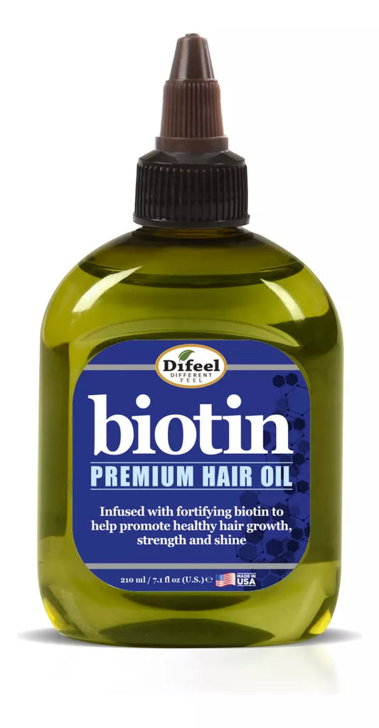 Aceite de biotina premium de Difeel, estimula el crecimiento y la fuerza capilar