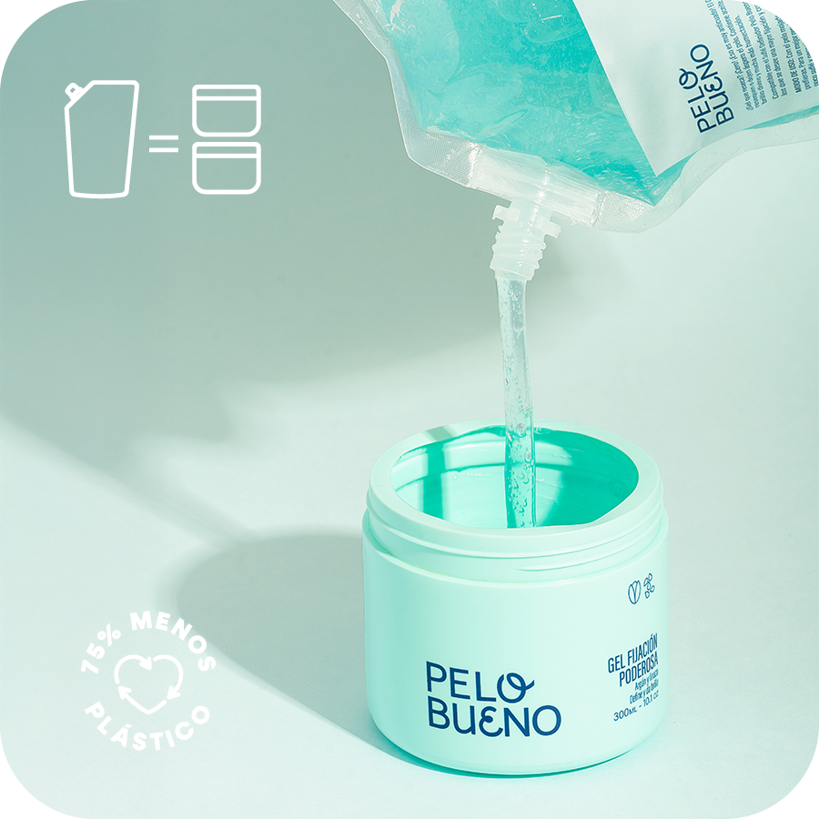 El Gel Fijación Poderosa Pelo Bueno no contiene alcoholes secantes que resequen o dejen espero el pelo. Contiene aceite de argán, extracto de semilla de lino y aceite de ricino, que te darán un brillo divino y mucha más humectación.