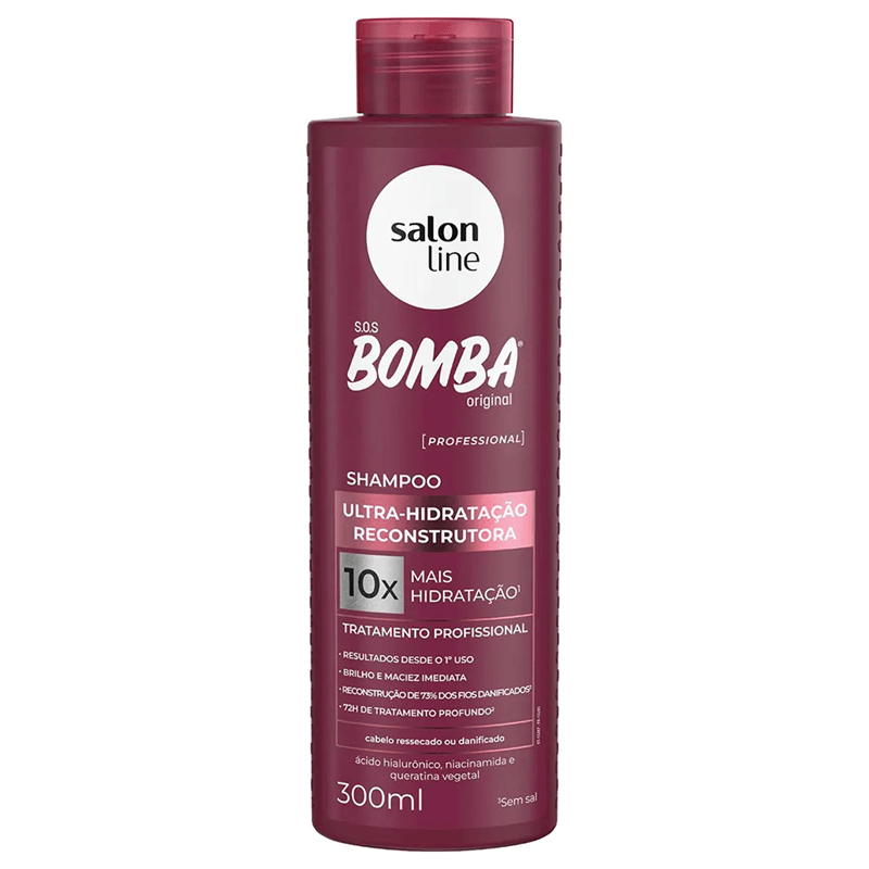 champú bomba de salon line para ultra hidratar y reconstruir cabellos químicamente procesados y maltratados.