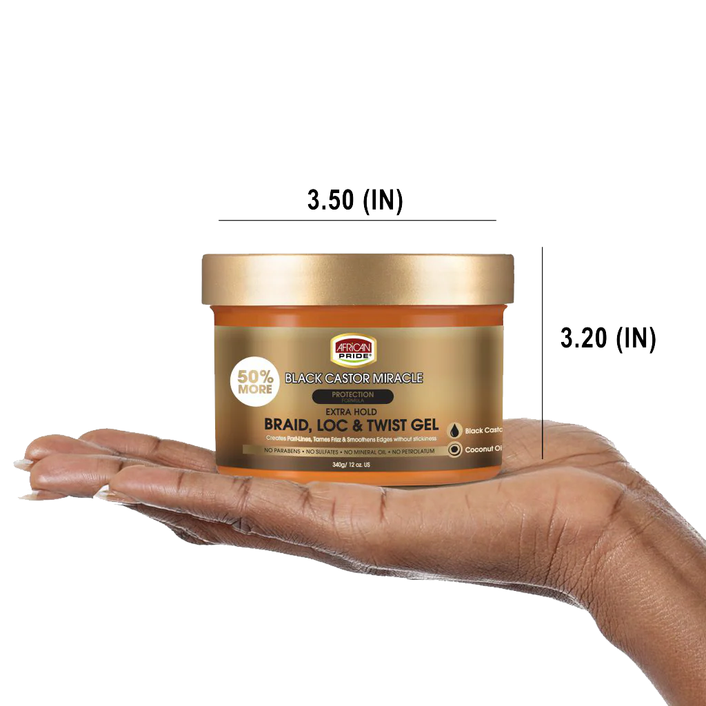 AFRICAN PRIDE| BLACK CASTOR MIRACLE Gel para Trenzas, Loc y Twist