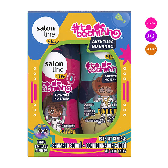 Salon line champú y acondicionador linea #todecachinho para niños sin sulfatos, parabenos. ideal para cabellos secos