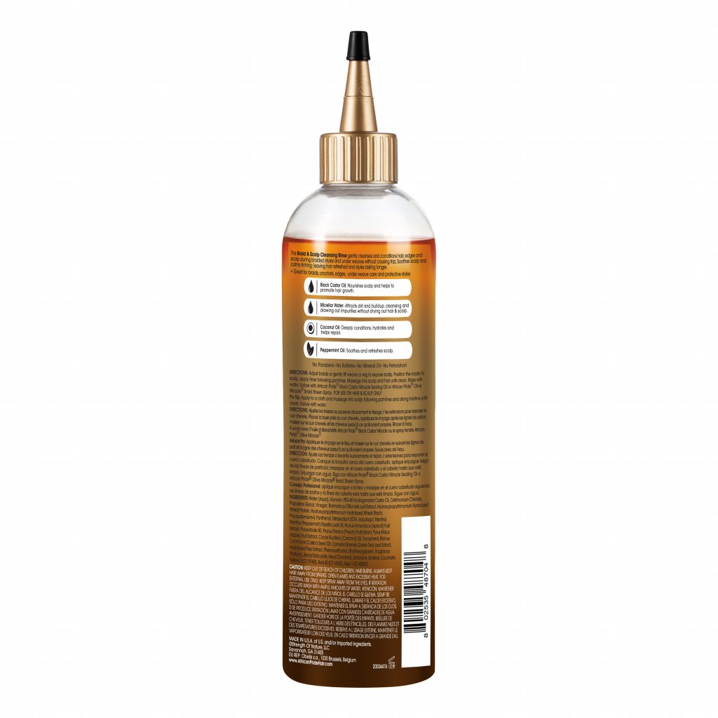 AFRICAN PRIDE | BLACK CASTOR MIRACLE BRAID & SCALP CLEANSING RINDE rinse limpiador de cuero cabelludo