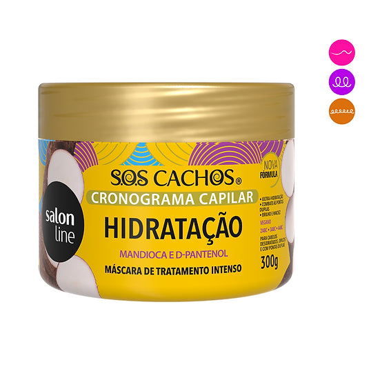 cronograma capilar, hidratacion , mascarillas hidratantes, sos cachos, tratamiento hidratación intensivo, D-pantenol- salon line, cabello seco, cabello maltratado