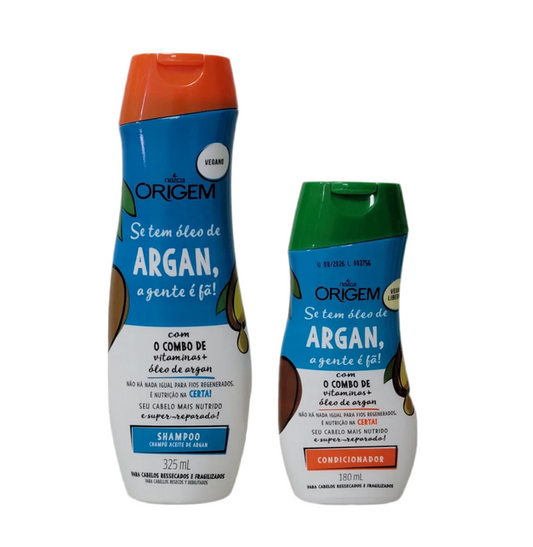 ORIGEM - KIT CHAMPÚ Y ACONDICIONADOR CON ACEITE DE ARGÁN