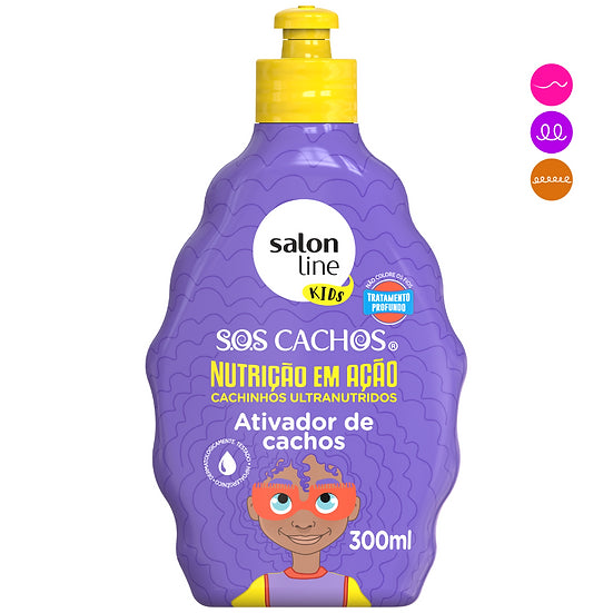 Crema activadora de rizos para niños ultra nutritiva SOS CACHOS. desenreda y suaviza los rizos ondulados 