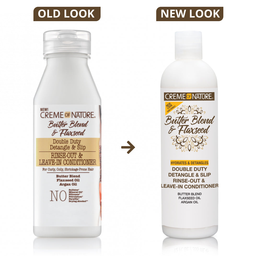 Creme of nature, leave in de linaza y mantecas, desenredante, acondicionador para cabello seco, aceite de argán
