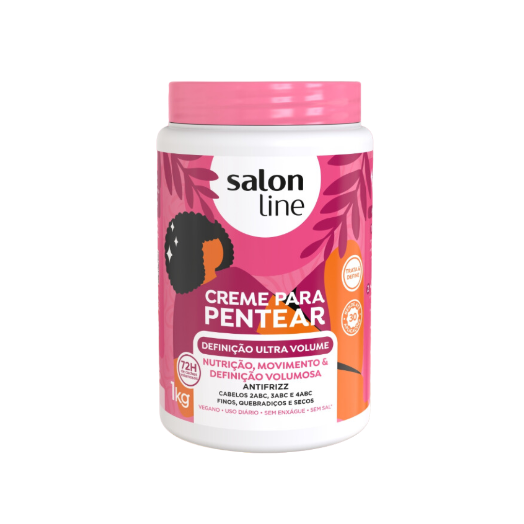 SALON LINE  crema de peinar DEFINICIÓN Y ULTRA VOLUMEN, anti frizz, crema para rizos, salonlinebrasil, kaiver colombia 