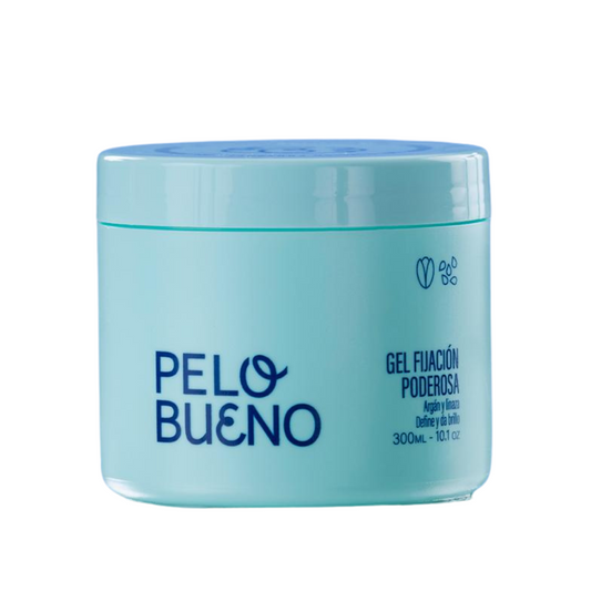 El Gel Fijación Poderosa Pelo Bueno no contiene alcoholes secantes que resequen o dejen espero el pelo. Contiene aceite de argán, extracto de semilla de lino y aceite de ricino, que te darán un brillo divino y mucha más humectación.
