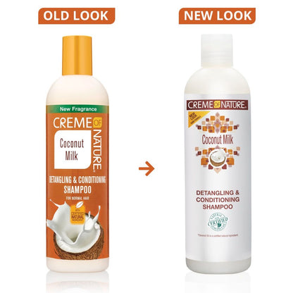 CREME OF NATURE - SHAMPOO COCONUT MILK  champú hidratante
