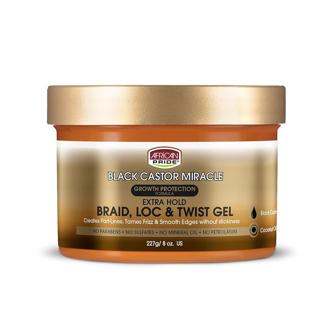 AFRICAN PRIDE| BLACK CASTOR MIRACLE Gel para Trenzas, Loc y Twist