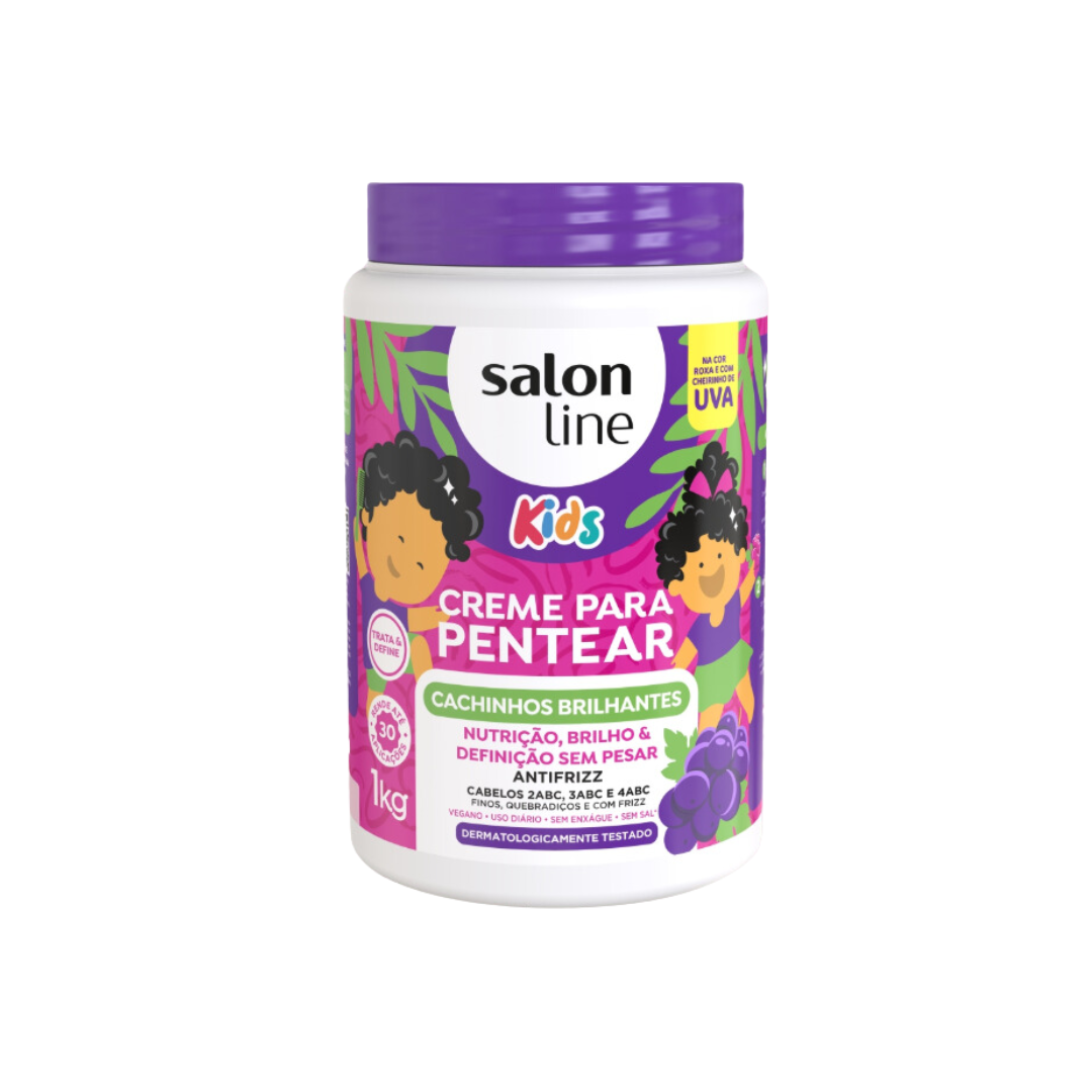 SALON LINE | CREMA DE PEINAR RIZOS BRILLANTES PARA NIÑOS UVA 1KG