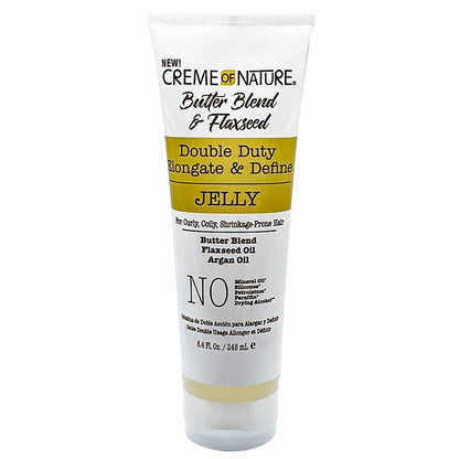 Creme of nature jelly para definir y alargar los rizos, jelly creme of naure linaza, manteca y aceite de argán, gel para definición 