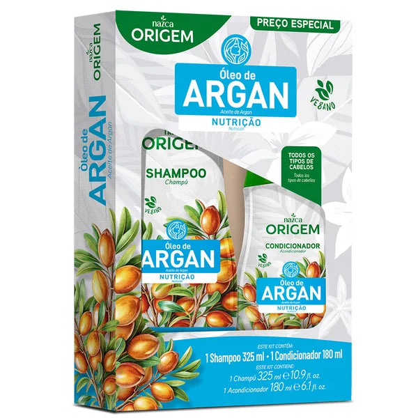 ORIGEM - KIT CHAMPÚ Y ACONDICIONADOR CON ACEITE DE ARGÁN