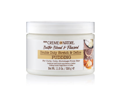 CREME OF NATURE | PUDDIN LINAZA doble función para rizar, estirar y definir