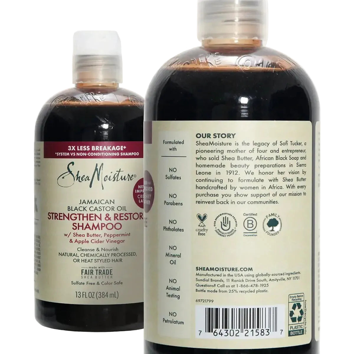 SHEA MOISTURE - JAMAICAN BLACK CASTOR OIL SHAMPOO Nutre y Estimula el crecimiento