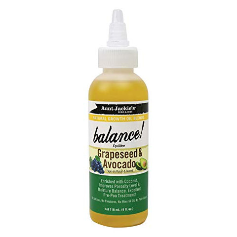 AUNT JACKIE’S  | BALANCE OIL GRAPESEED AND AVOCATOR aceite balance!