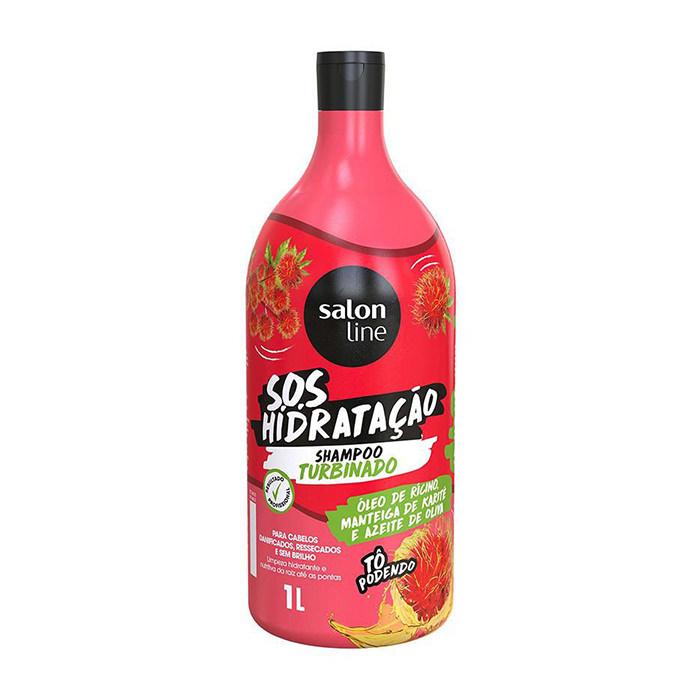 Shampoo sos turbinados de salon line con aceite de ricino, manteca de karité y oliva. ideal para cabello secos. encuentralo por 1 kilo