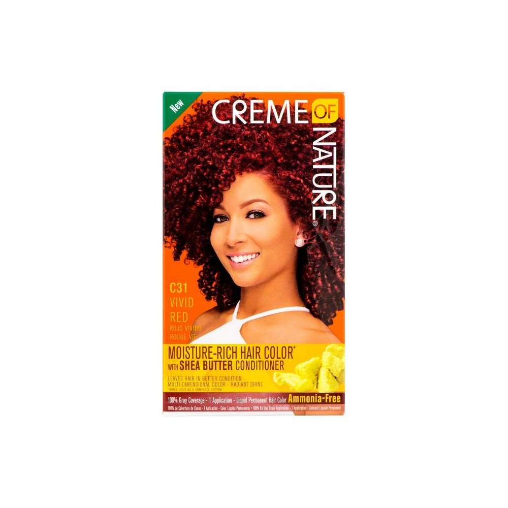 Creme of nature tinte permanente sin amoniaco enriquecido con manteca de karité y de mango. Formulado con una combinación de colorantes especialmente mezclados y&nbsp; acondicionadores para una cobertura&nbsp; de raíz a puntas. Además obtienes una cobertura del 100% de canas, tintepararizos_cabellonatura_tinte para cabello alisado_