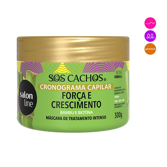 Cronograma capilar, salon line, mascarilla con biotina, mascarilla crecimiento y fuerza, sos cachos, tratamiento intensivo, bambú, tratamiento cabello, caída, cabello frágil, caída del cabello, crecimiento cabello